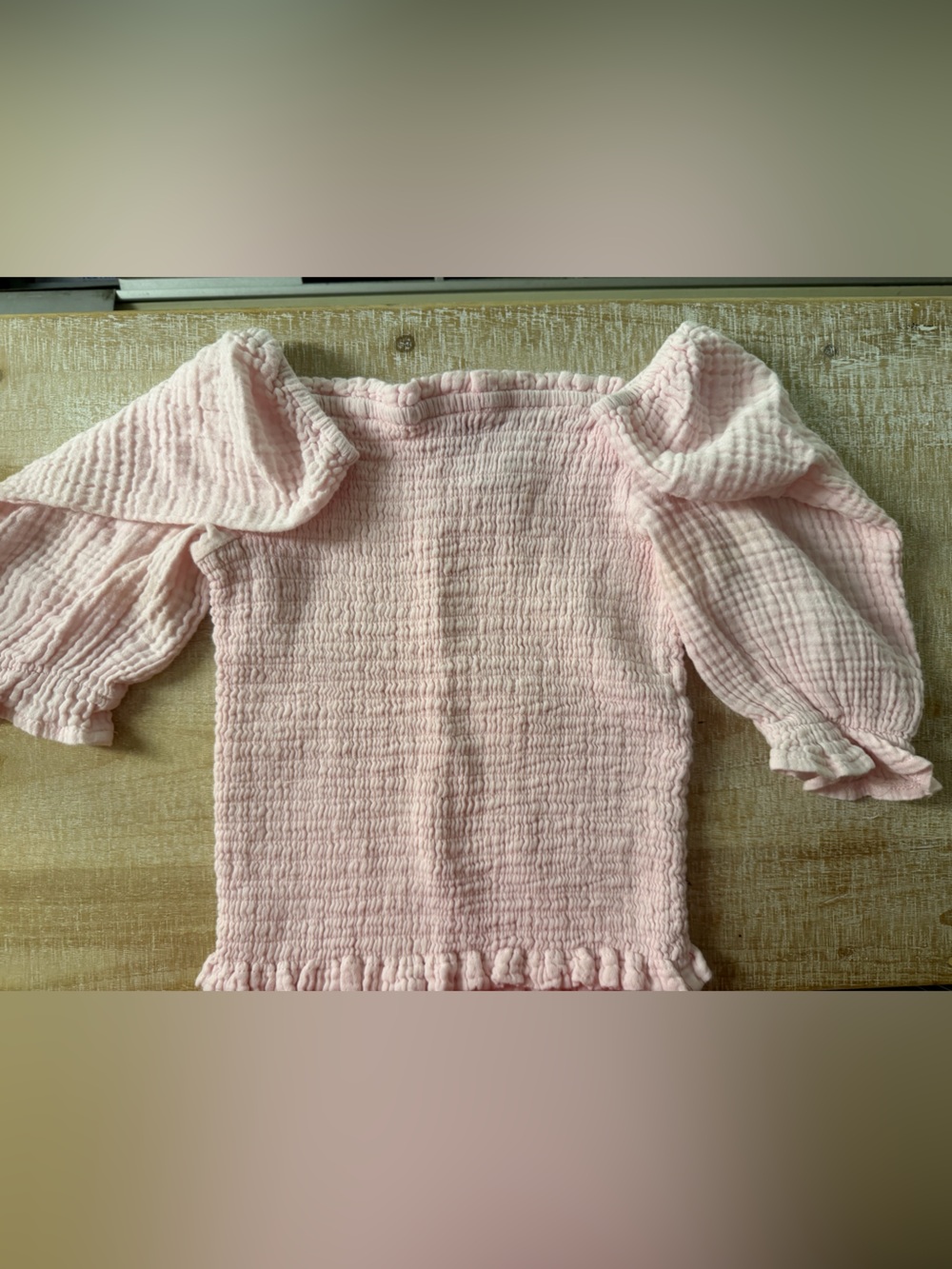 Pink Puff-Sleeve Smocked Top - Women